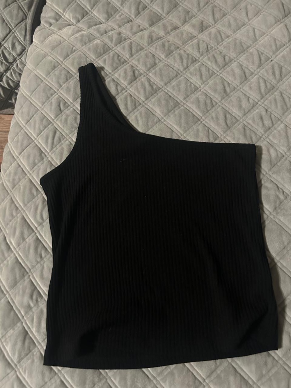 Maje Black One-Shoulder Ribbed Tank Dress